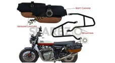 Royal Enfield GT Continental and Interceptor 650cc Soft Pannier Bags With Mounting Rails D3 - SPAREZO